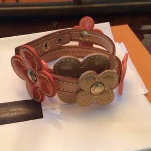Louis Vuitton Vernis Leather Flower Double Wrap Bracelet